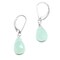 Lab-Grown Aqua Stone Briolette Sterling Silver Lever Back Earrings product 1
